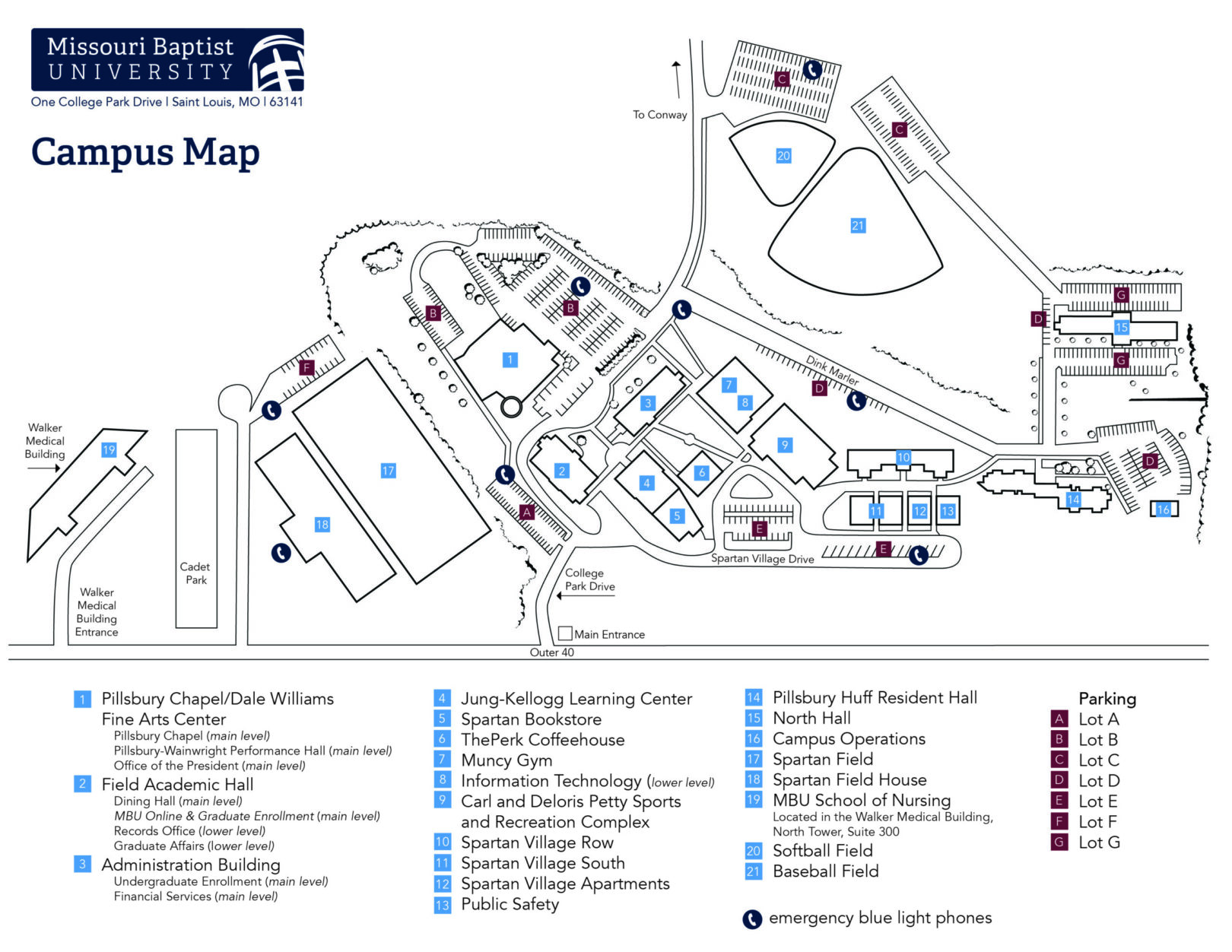 Missouri Baptist University Campus Map